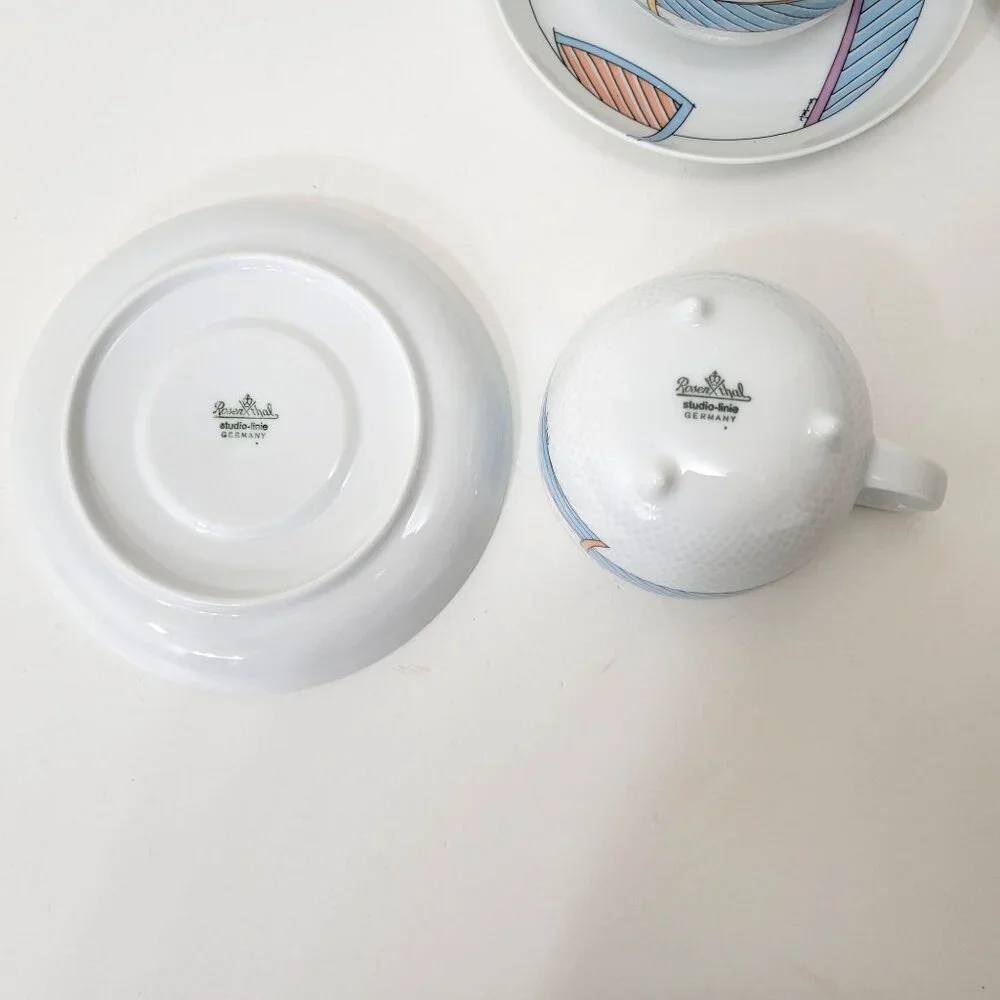 Rosenthal Germany New Wave Studio-Line Cups and Saucers Set of Six - Picture 4 of 7